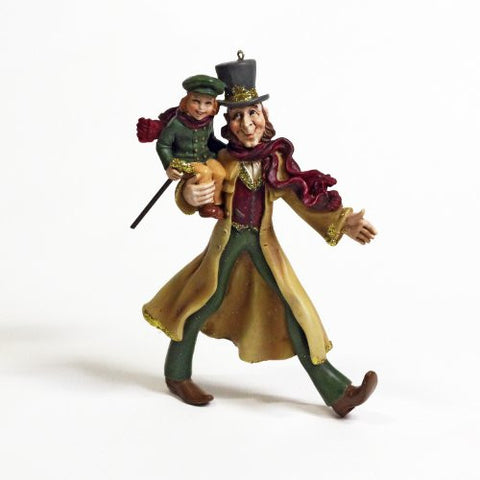 Bob Cratchit and Tiny Tim Resin Ornament